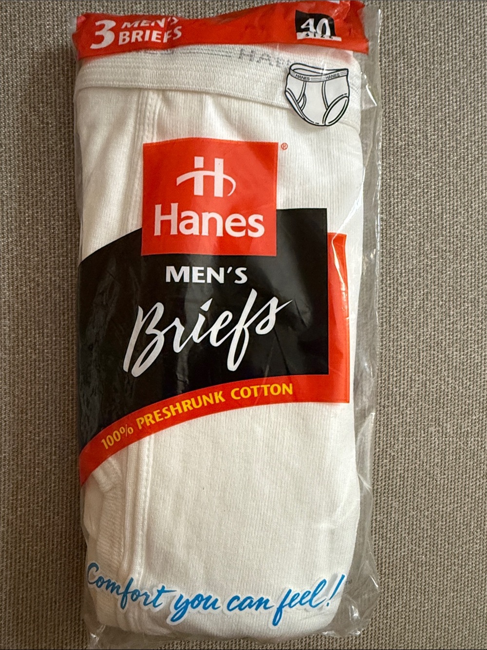 NWT Hanes Men’s White Briefs 3 Pack - White